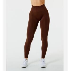 ALPHALETE Amplify Leggings Scrunch High Waist Stretch Rich Brown Womens Size S